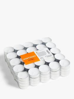 John Lewis Tealights, White, Pack of 100, White