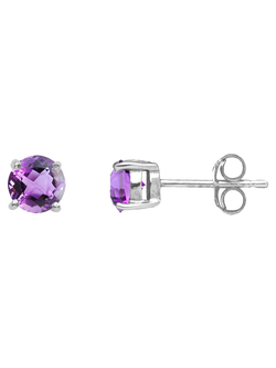 Nina B Small Round Stud Earrings, Amethyst