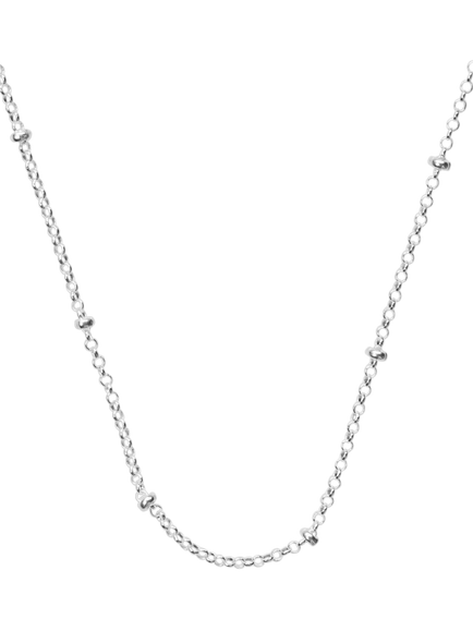 Nina B Silver Chain Beaded Necklace, Silver, Silver