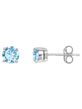 Nina B Small Round Stud Earrings, Blue Topaz