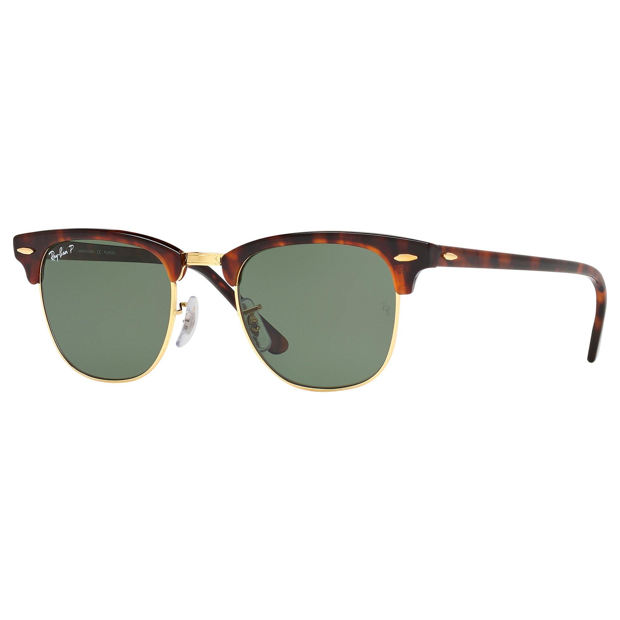 Ray Ban RB3016 Men s Polarised Clubmaster Sunglasses Tortoise Green