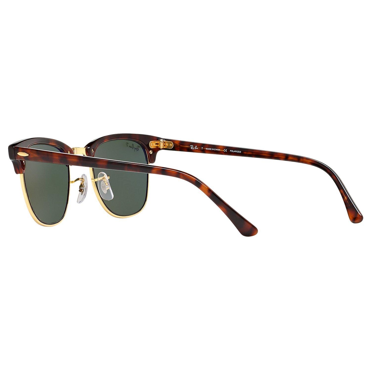 Ray Ban RB3016 Men s Polarised Clubmaster Sunglasses Tortoise Green