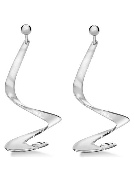 Georg Jensen Möbius Sterling Silver Drop Earrings, Silver - view 2, Silver