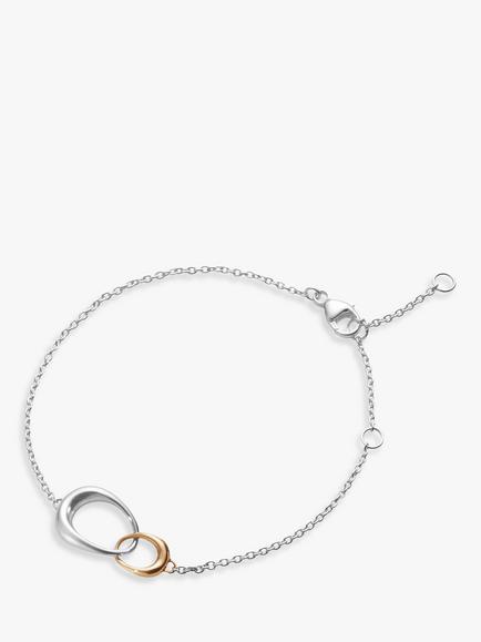 Georg Jensen Offspring 18ct Rose Gold And Sterling Silver Bracelet, Silver/Rose, Silver/Rose Gold