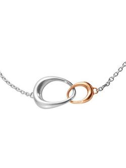 Georg Jensen Offspring 18ct Rose Gold And Sterling Silver Bracelet, Silver/Rose - view 2, Silver/Rose Gold