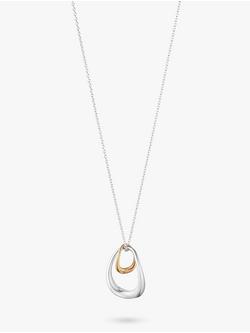 Georg Jensen Offspring 18ct Rose Gold And Sterling Silver Pendant Necklace, Silver/Rose Gold, Silver/Rose Gold
