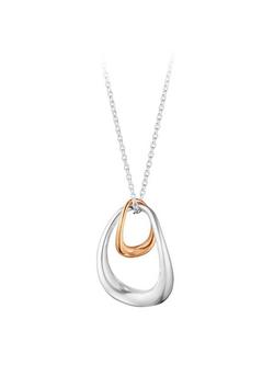 Georg Jensen Offspring 18ct Rose Gold And Sterling Silver Pendant Necklace, Silver/Rose Gold - view 2, Silver/Rose Gold
