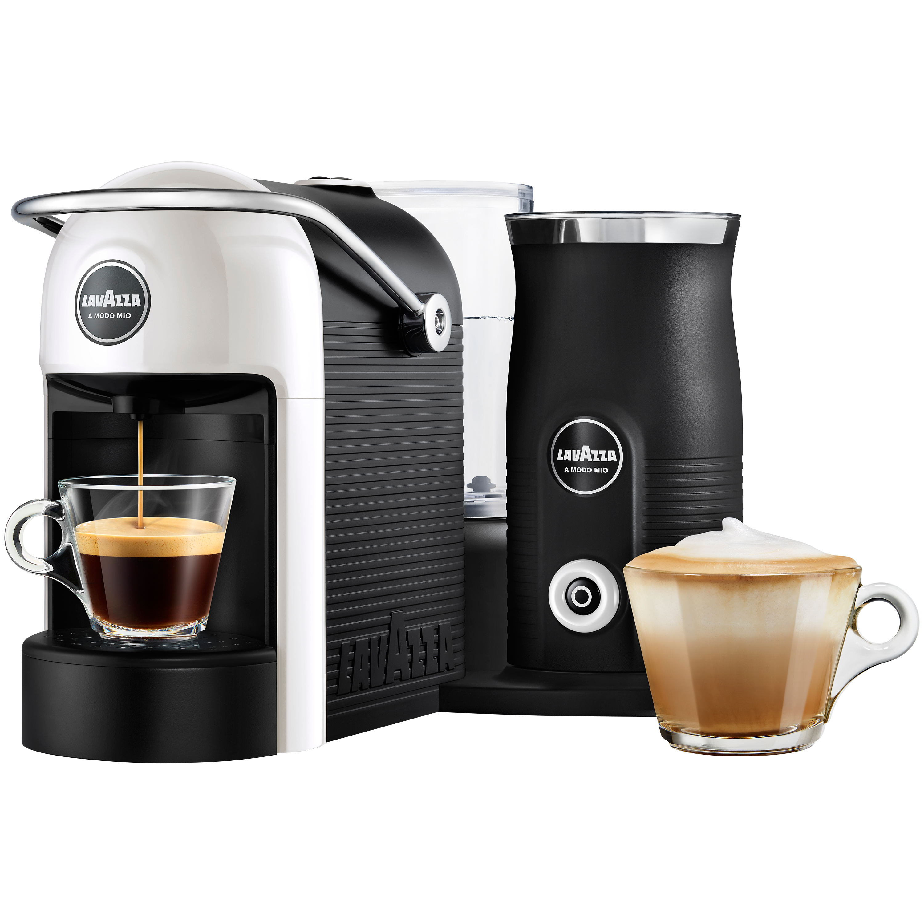 Lavazza A Modo Mio Jolie Plus Coffee Machine with Milk Frother, White
