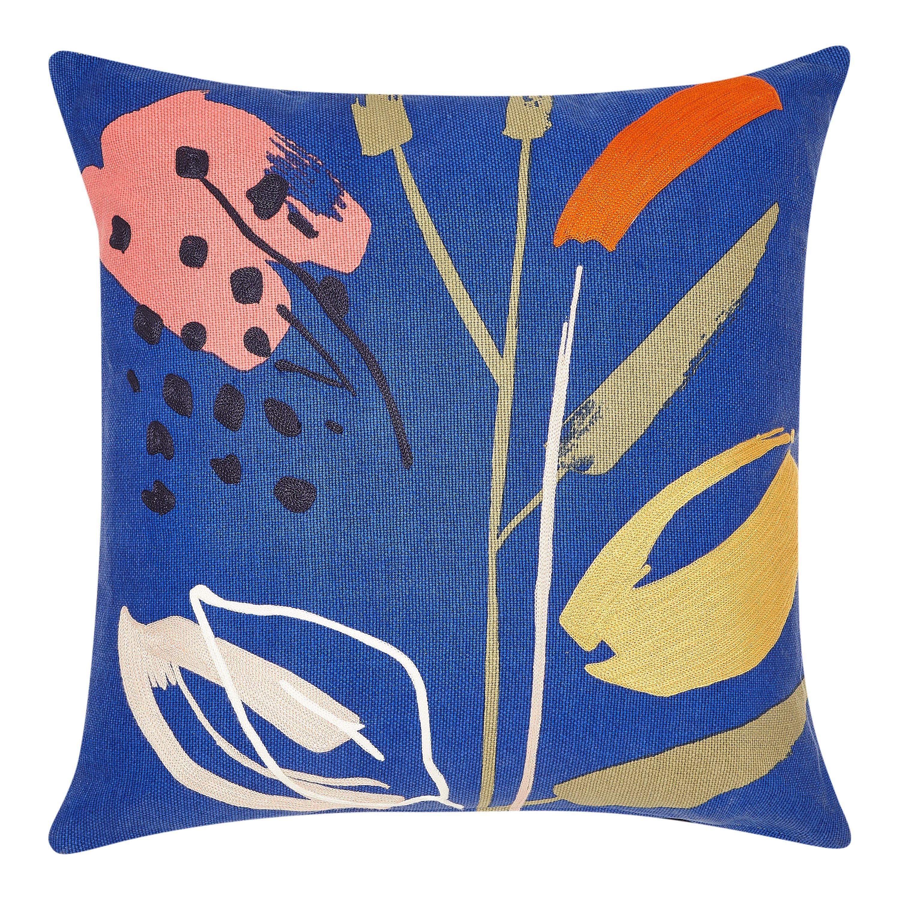 House by John Lewis Peace Lily Cushion, Cobalt