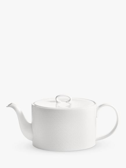 Wedgwood Gio Bone China 4 Cup Teapot, 1L, White, White