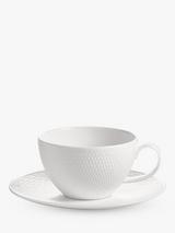 Wedgwood Gio Bone China Tea Cup & Saucer, 290ml, White