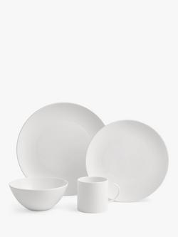 Wedgwood Gio Bone China Dinnerware Set, White, 16 Piece, White