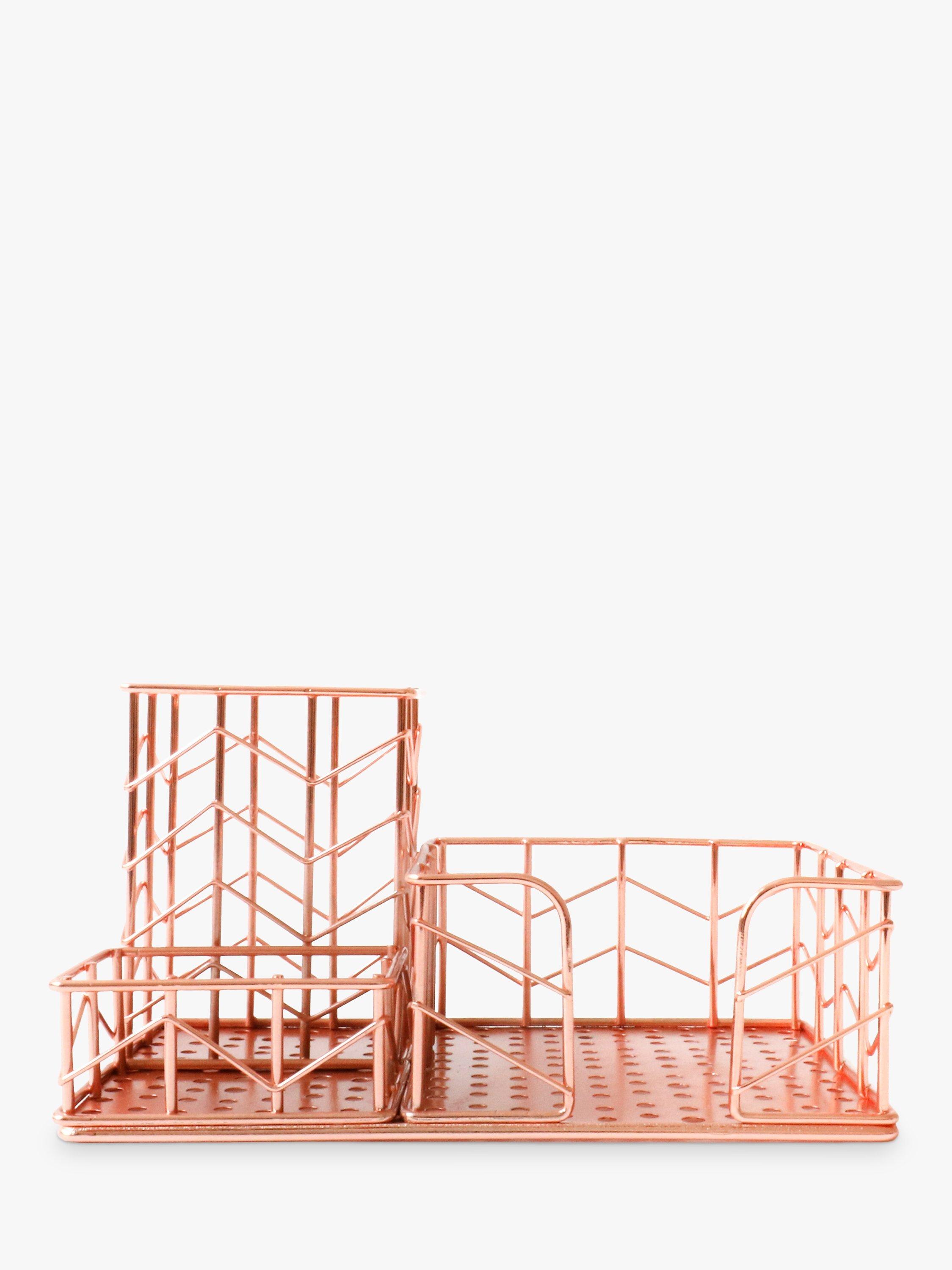 John Lewis Desk Tidy, Rose Gold