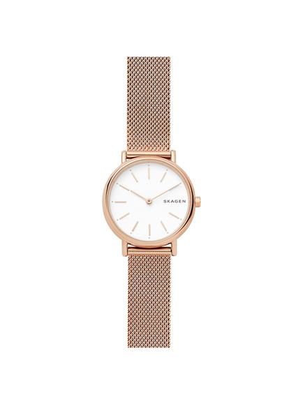 Skagen Women's Signatur Mesh Bracelet Strap Watch, Rose Gold/White Skw2694