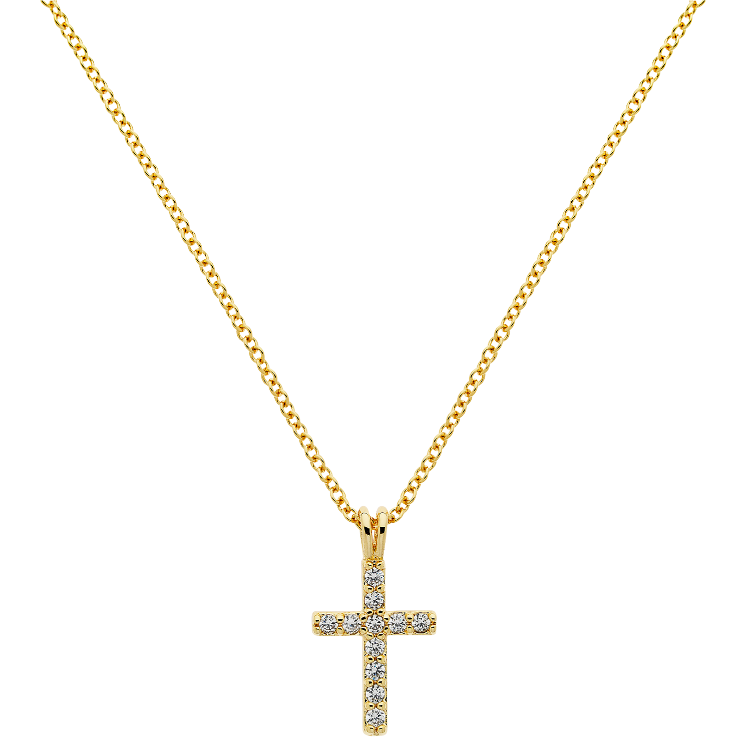 Product image 1 of 3, which shows Melissa Odabash Crystal Cross Pendant Necklace, Gold