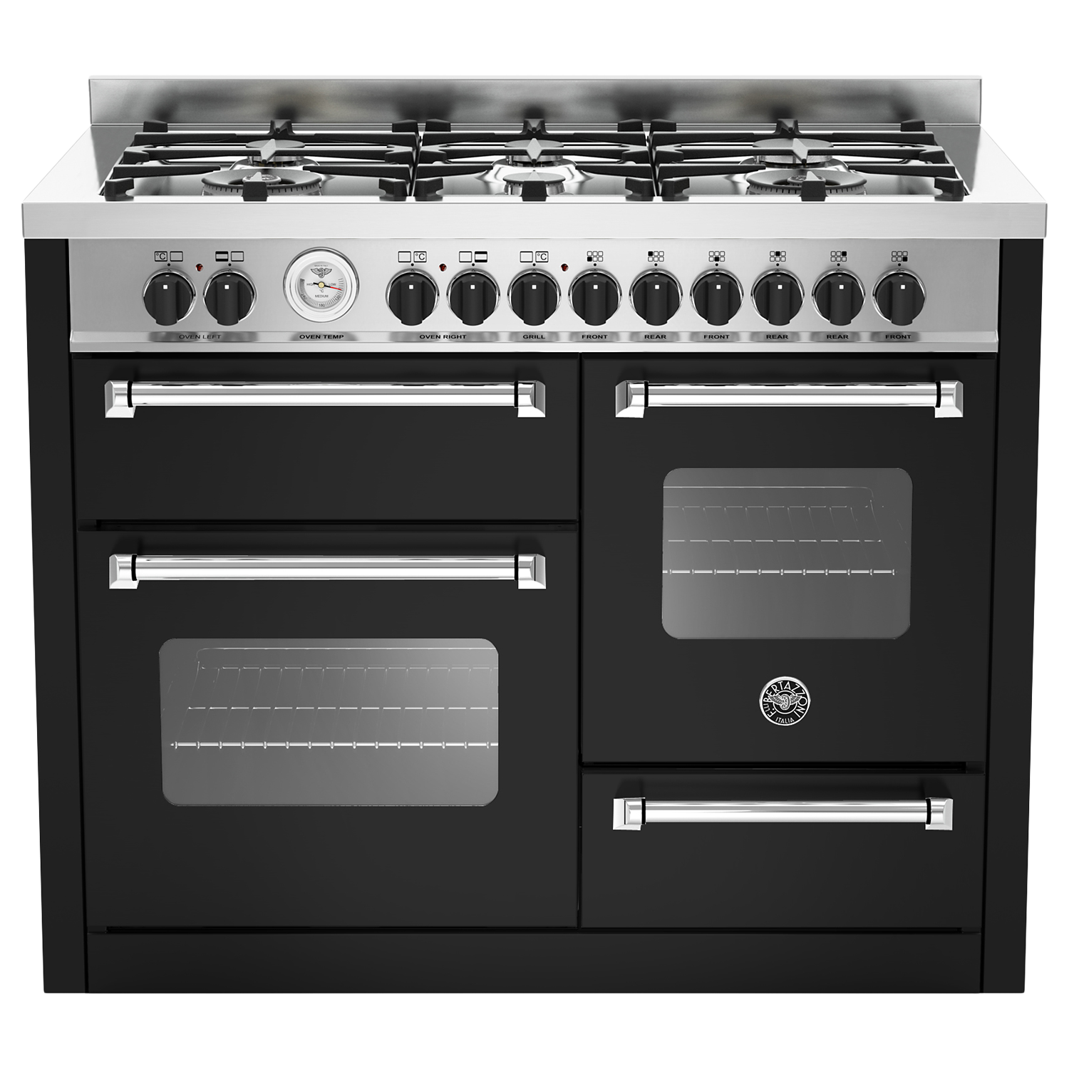 Bertazzoni Master Series 110cm Dual Fuel Range Cooker, Black