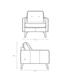 G Plan Vintage The Sixty Five Leather Armchair - view 2, Cambridge Petrol Blue