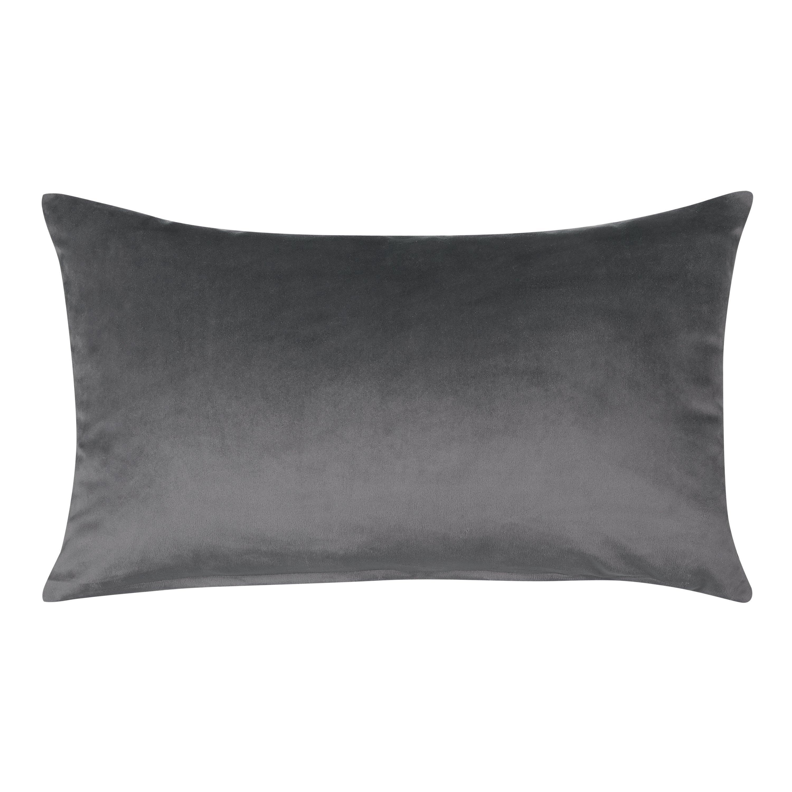 John Lewis & Partners Lustre Velvet Cushion, Steel