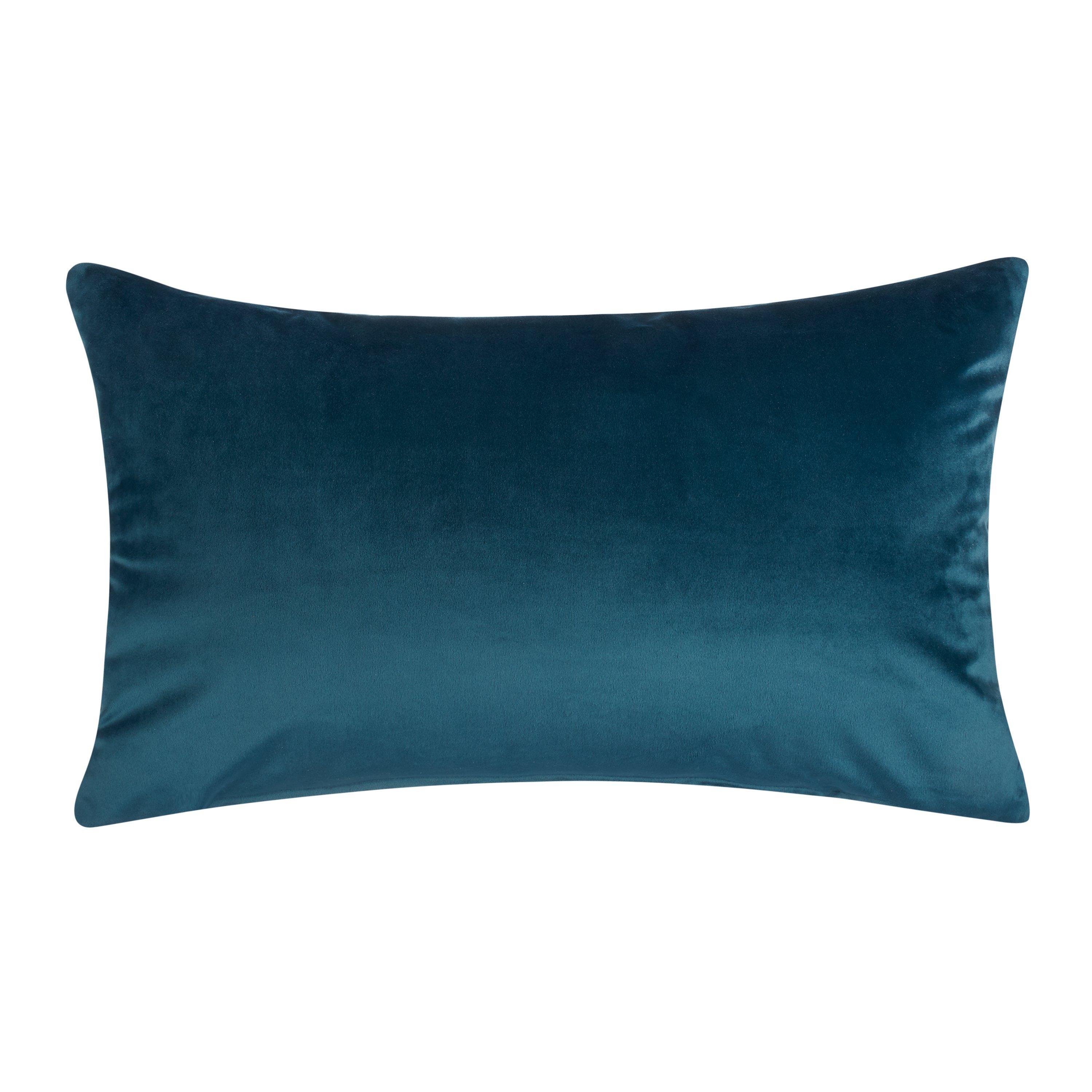 John Lewis & Partners Lustre Velvet Cushion, Teal
