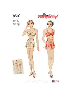 Simplicity Misses Miss Vintage Brassiere & Knickers Sewing Pattern, 8510, D5, 