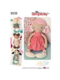 Simplicity Stuffed Doll Sewing Pattern, 8539, 