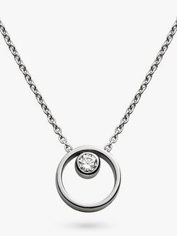 Skagen Elin Crystal Circle Necklace, Silver Skj0833040
