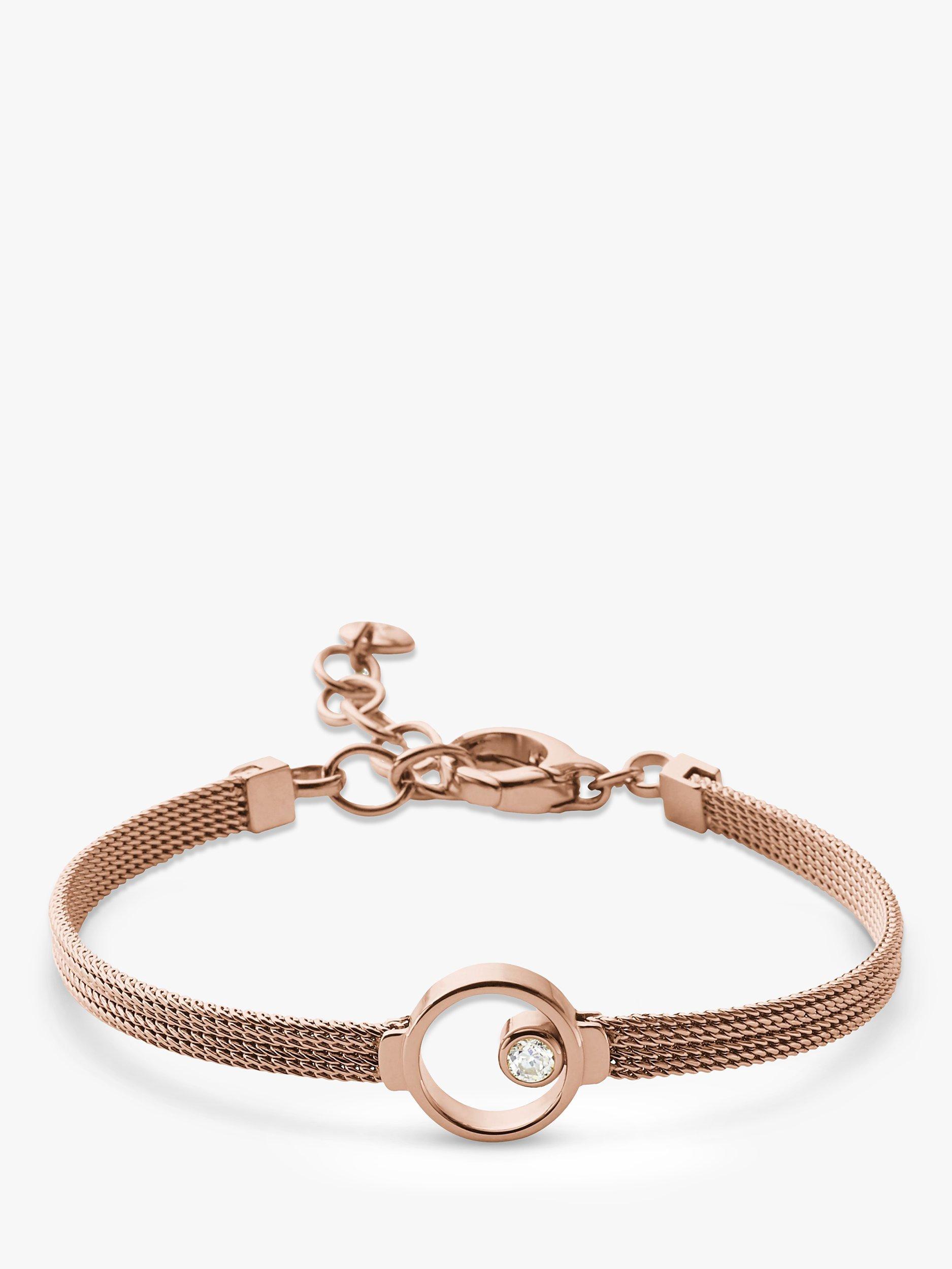 Skagen Elin Crystal Circle Bracelet, Rose Gold SKJ0851791