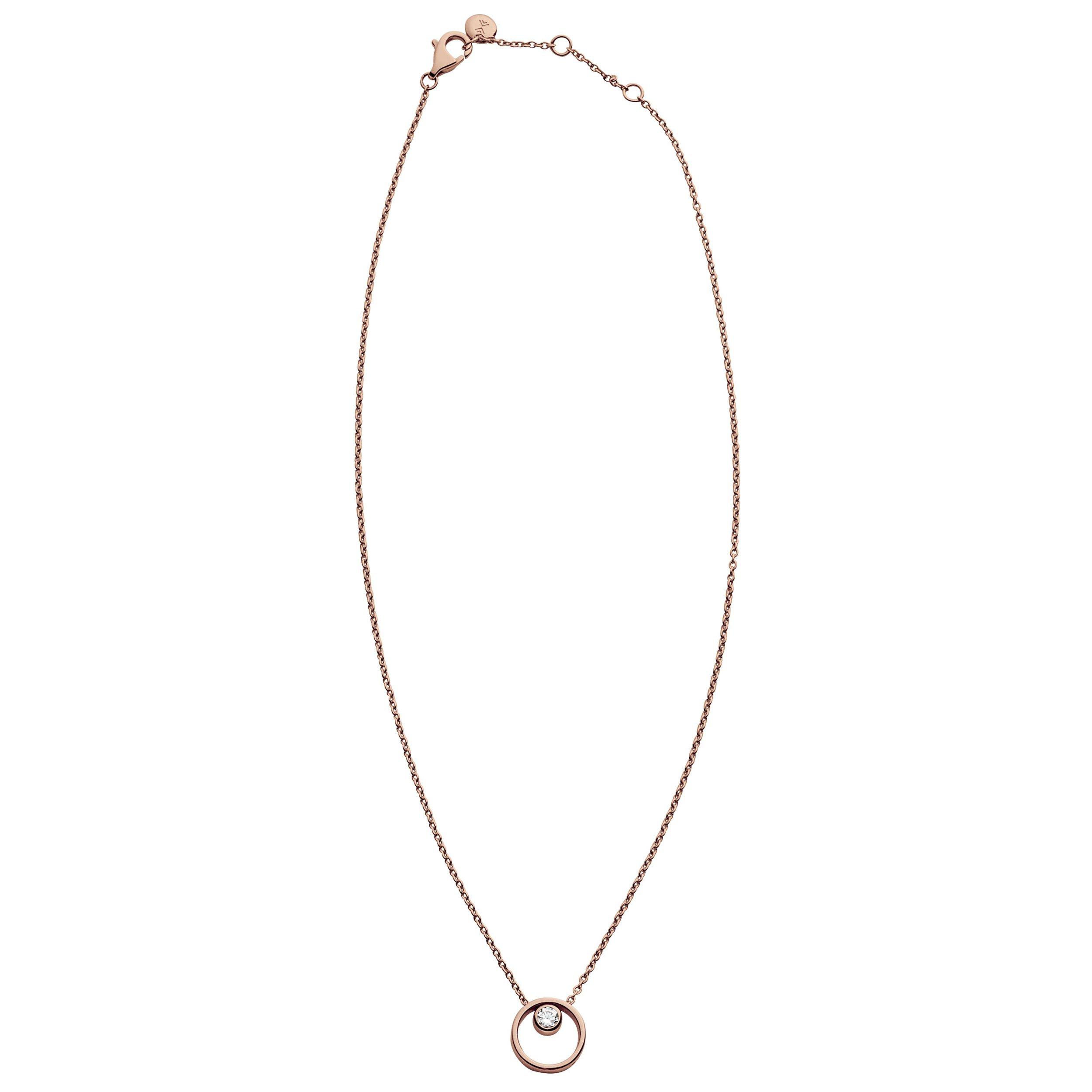 Product image 2 of 2, which shows Skagen Elin Crystal Circle Necklace, Rose Gold SKJ0850791