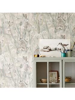 Sanderson Dune Hares Wallpaper, DEBB216518 - view 2, Debb216518