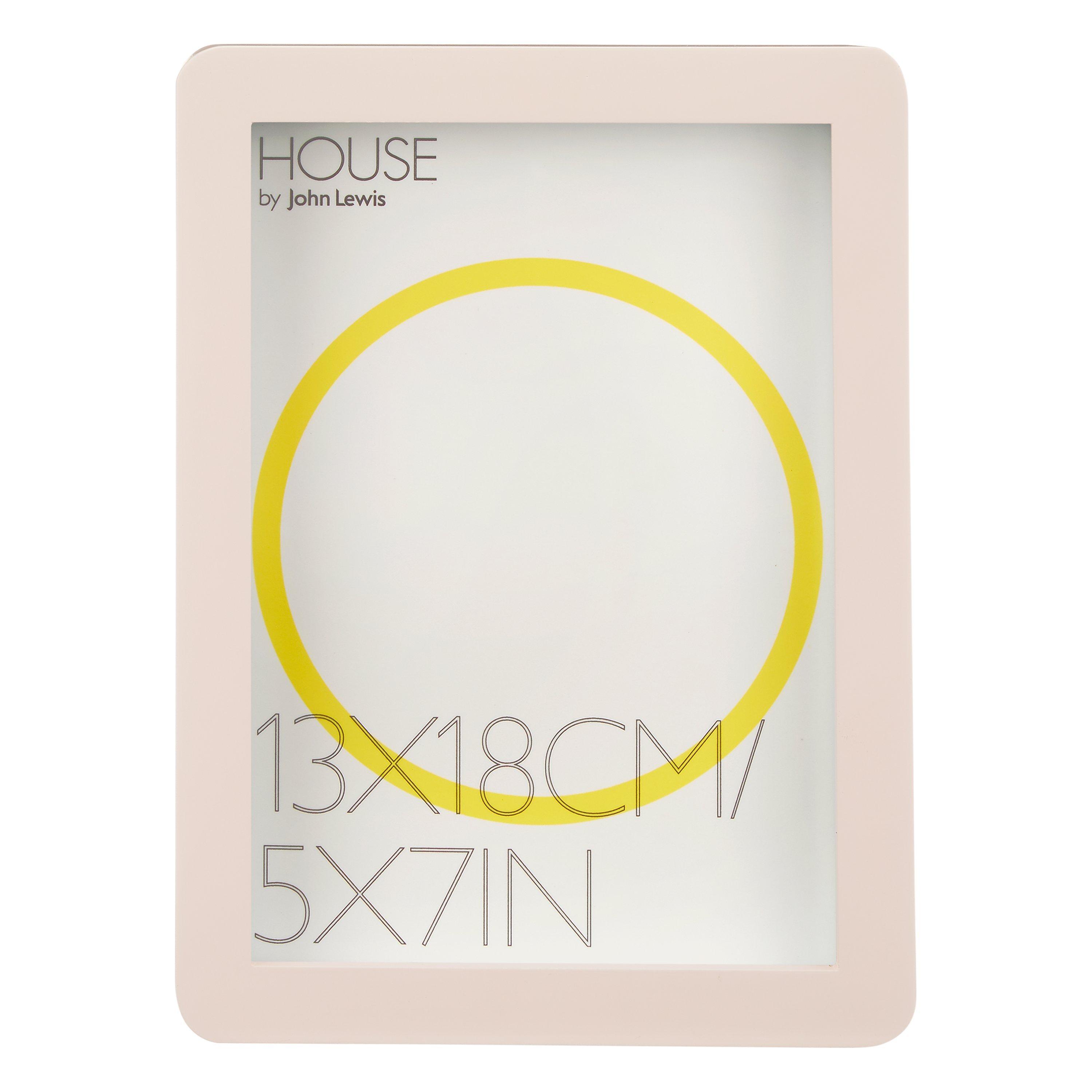 House by John Lewis Round Corner Photo Frame, 5 x 7" (13 x 18cm), Nude Pink
