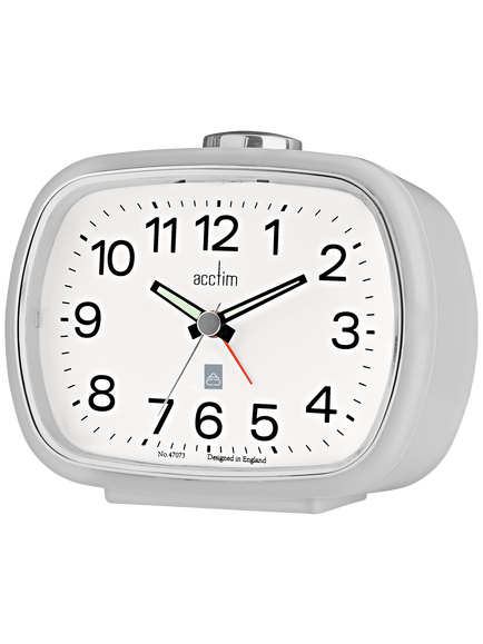 Acctim Camille Analogue Alarm Clock, Soft Grey
