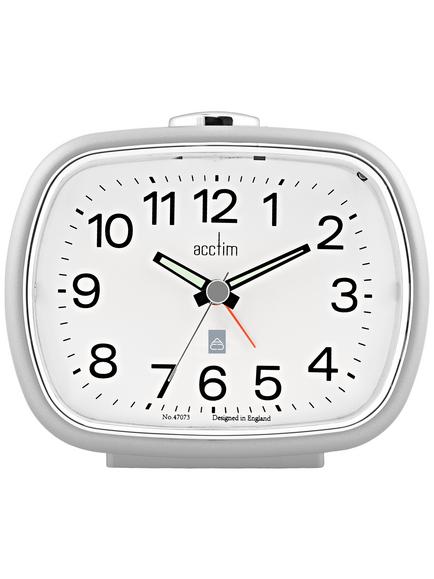 Acctim Camille Analogue Alarm Clock - view 2, Soft Grey
