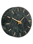 John Lewis Marble Analogue Mantel Clock, Green/Brass, 14cm