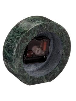 John Lewis Marble Analogue Mantel Clock, Green/Brass, 14cm - view 2, Green/Brass