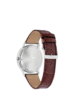 Citizen BU2070-12L Men's Eco-Drive Chronograph Leather Strap Watch, Brown/Blue - view 2, 