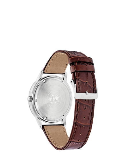 Citizen BU2070-12L Men's Eco-Drive Chronograph Leather Strap Watch, Brown/Blue - view 2, 