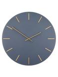 John Lewis Large Arne Wall Clock, 60cm, Brass/Grey