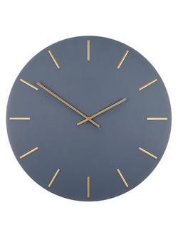 John Lewis Large Arne Wall Clock, 60cm, Brass/Grey, Brass/Grey