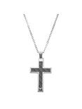 Emporio Armani Men's Cross Necklace, Black/Silver