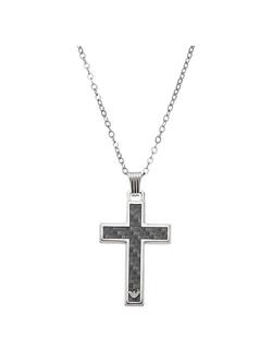 Emporio Armani Men's Cross Necklace, Black/Silver, Black/Silver