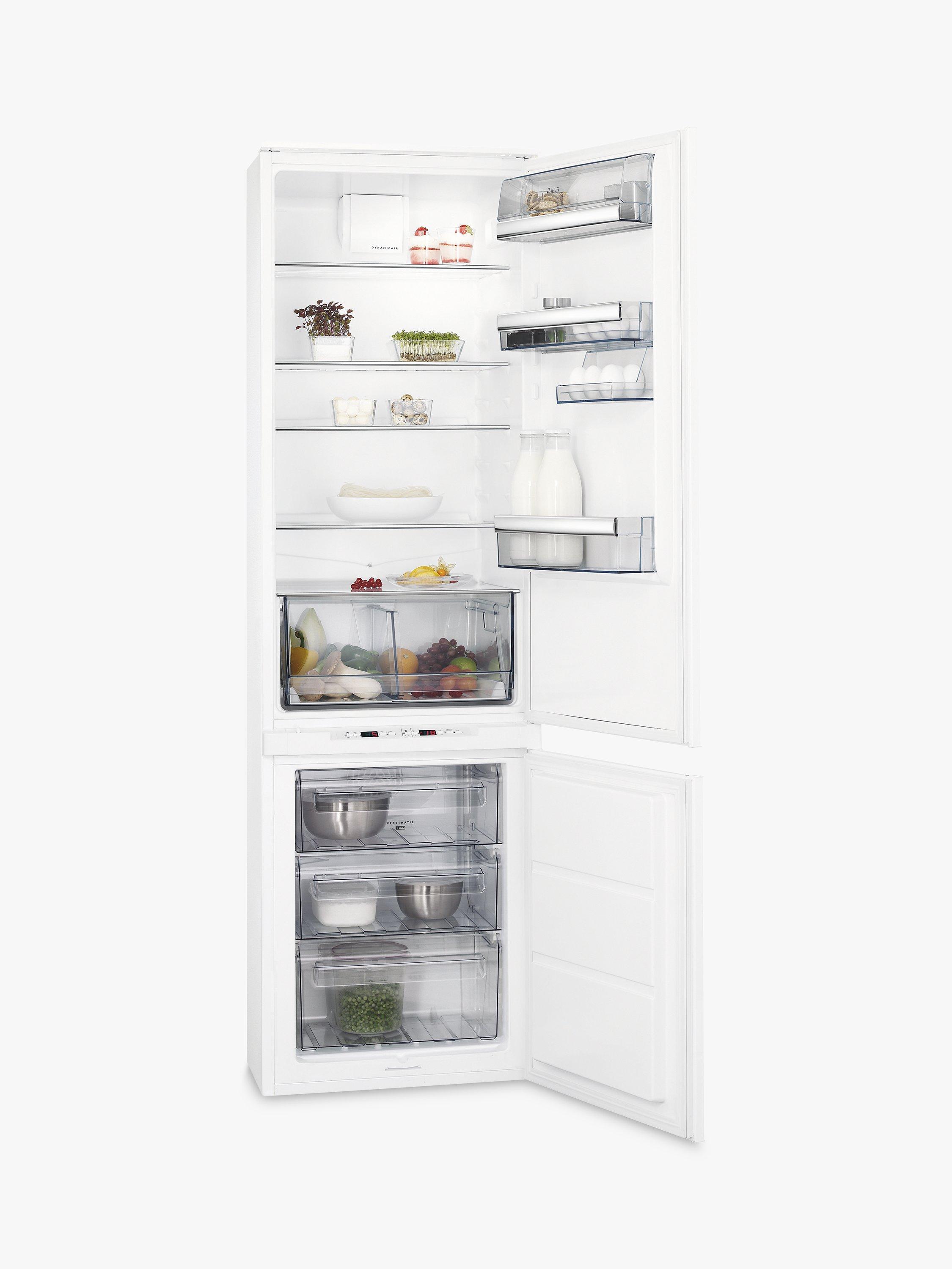 AEG SCE8191VTS Integrated 70/30 Fridge Freezer, Sliding Door Hinge, A+ Energy Rating, 54cm Wide, White