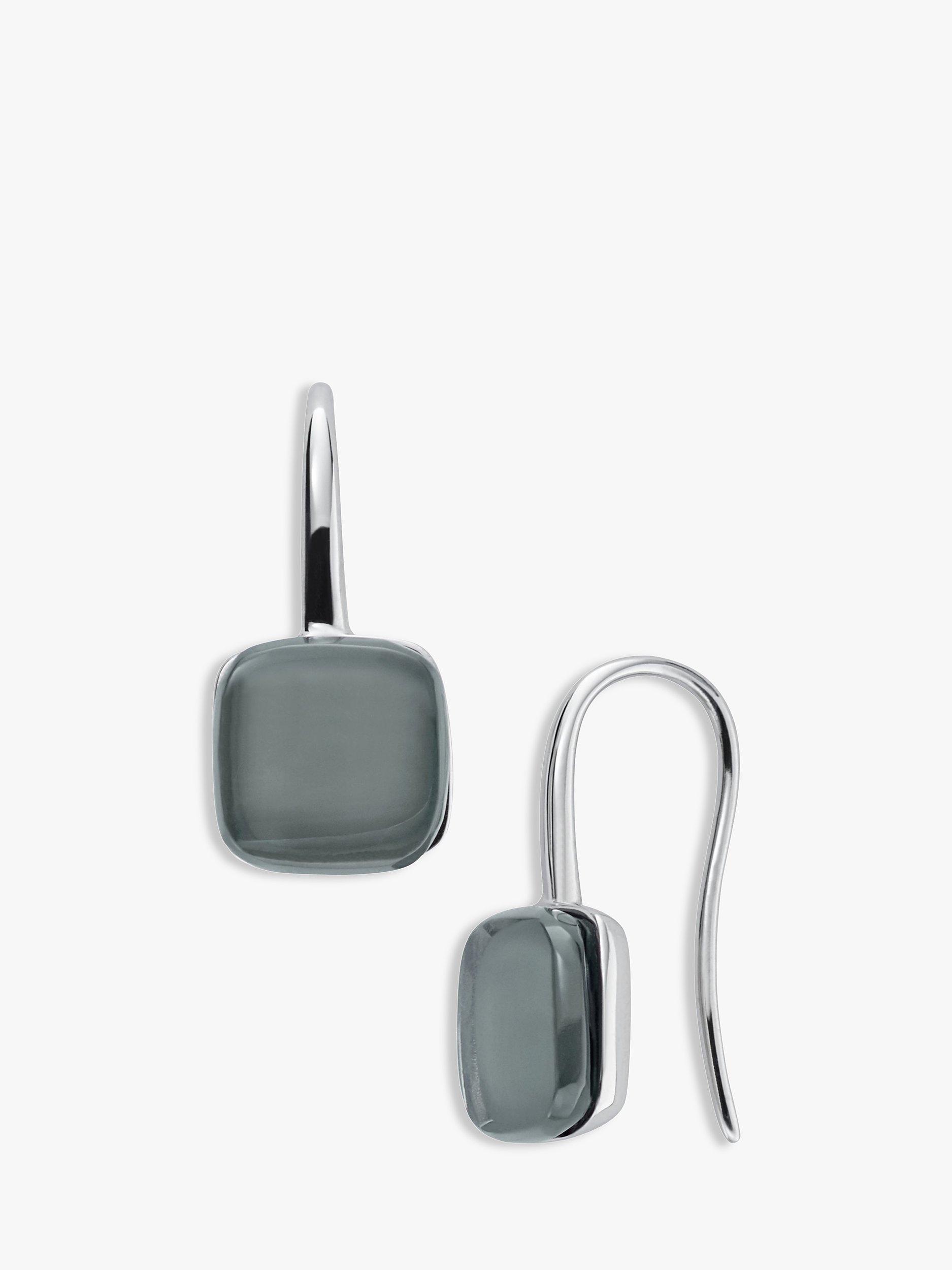 Skagen Sea Glass Square Drop Earrings, Silver/Green SKJ0872040