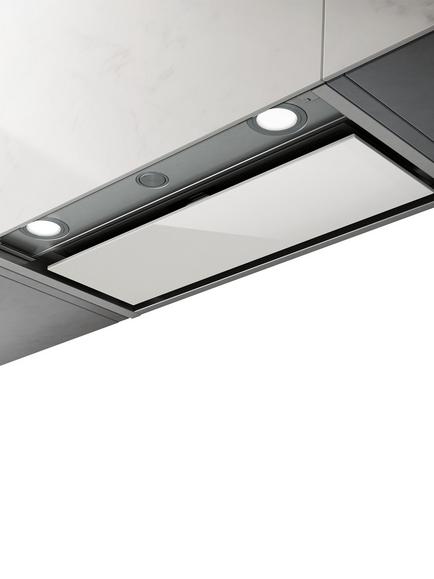 Elica Boxin HE 120 Cooker Hood, Stainless Steel, Stainless Steel/White Glass