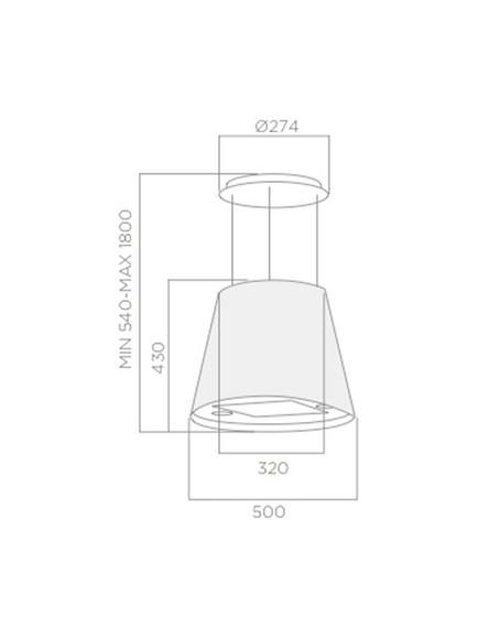 Elica Juno Iconic Pendant Cooker Hood - view 2, Black