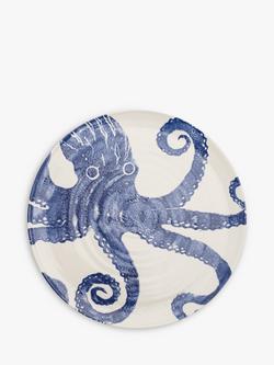 BlissHome Creatures Octopus Round Earthenware Platter, 36.5cm, Blue, Blue