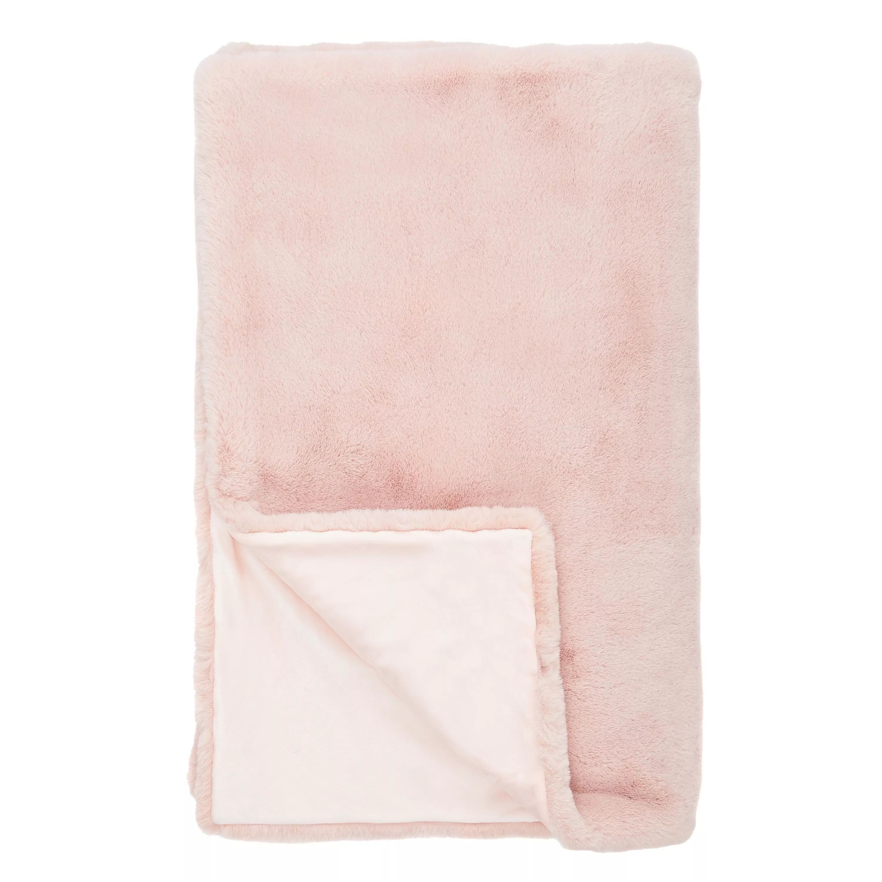 John Lewis Faux Fur Throw Soft Pink