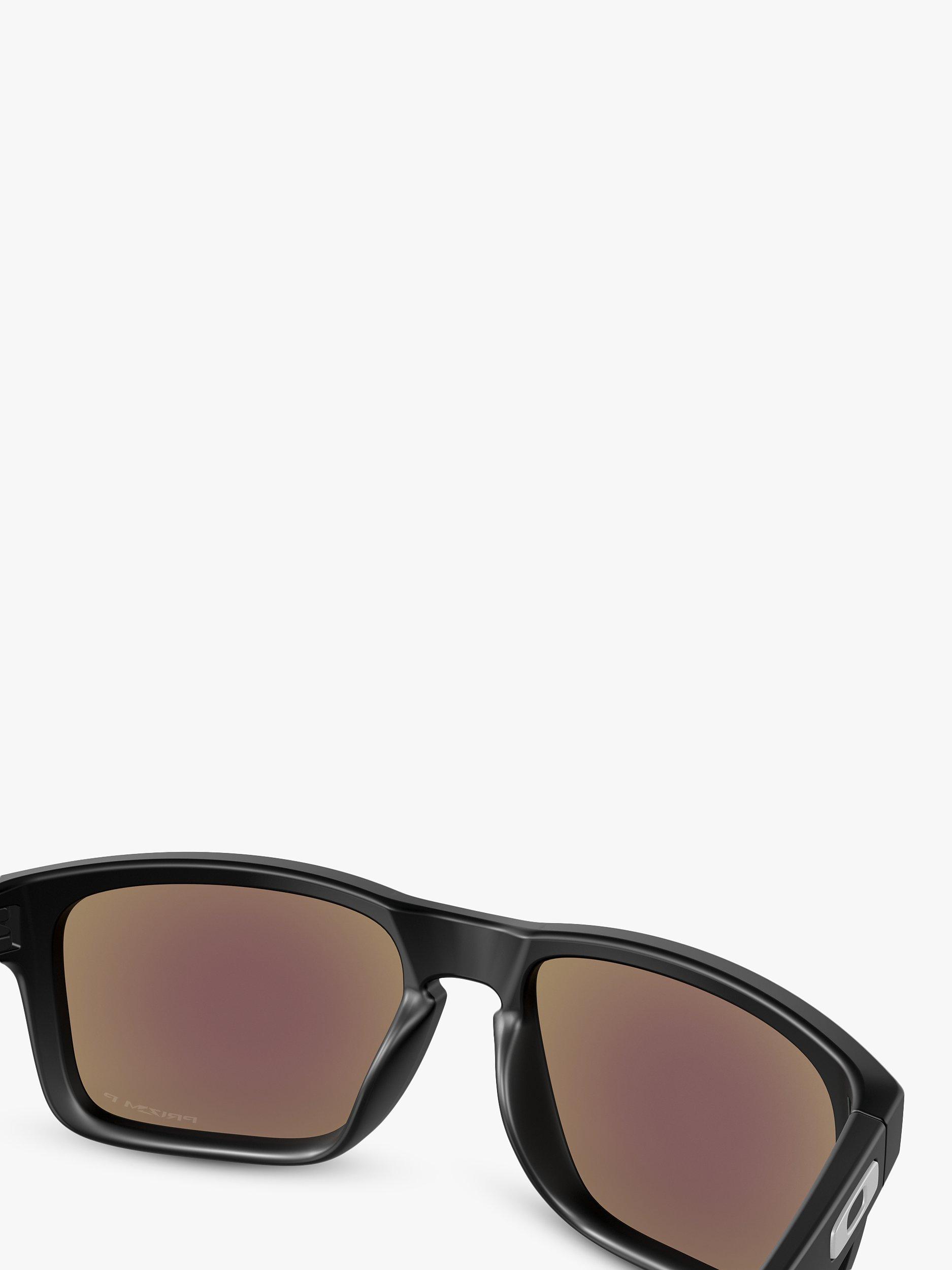Product image 9 of 9, which shows Oakley OO9102 Men's Holbrook Prizm Polarised Square Sunglasses, Black/Mirror Blue