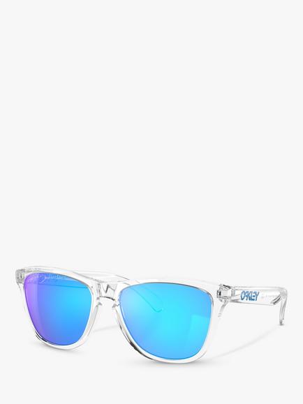 Oakley OO9013 Men's Frogskins Prizm Square Sunglasses, Clear/Iridium Sapphire