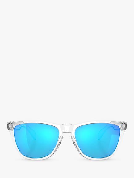 Oakley OO9013 Men's Frogskins Prizm Square Sunglasses - view 2, Clear/Iridium Sapphire