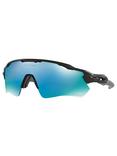 Oakley OO9208 Men's Radar EV Path Prizm Polarised Wrap Sunglasses, Black/Mirror Blue